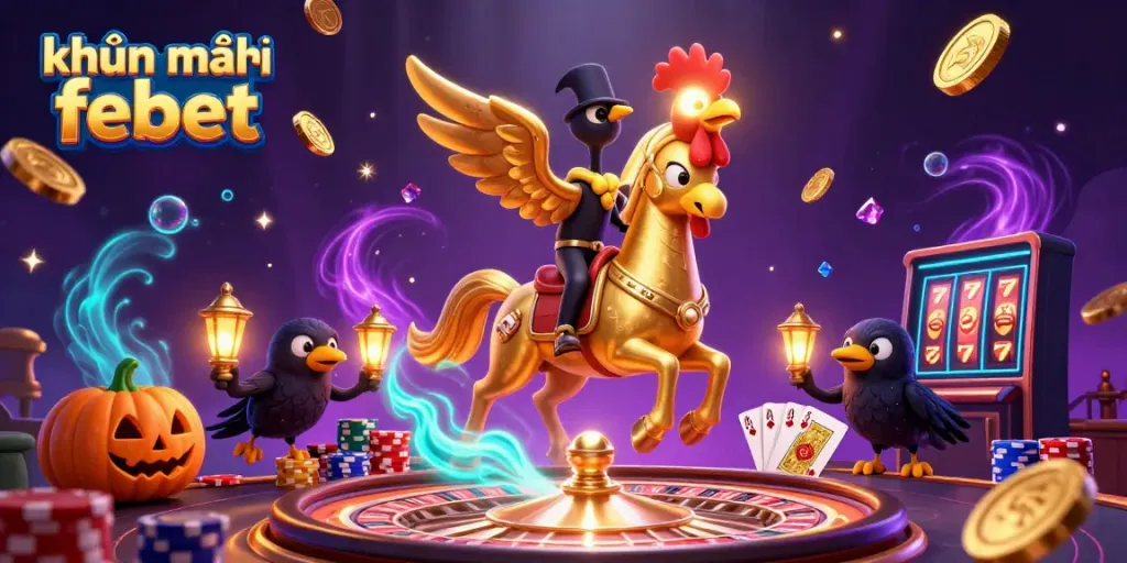 Engage in thrilling promotions at khuyến mãi febet with a vibrant casino scene filled with golden treasures and exciting games.