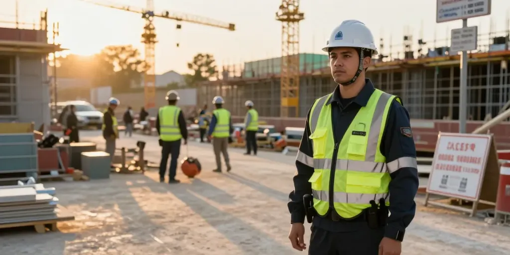 Professional construction site security ensuring safety in the community.