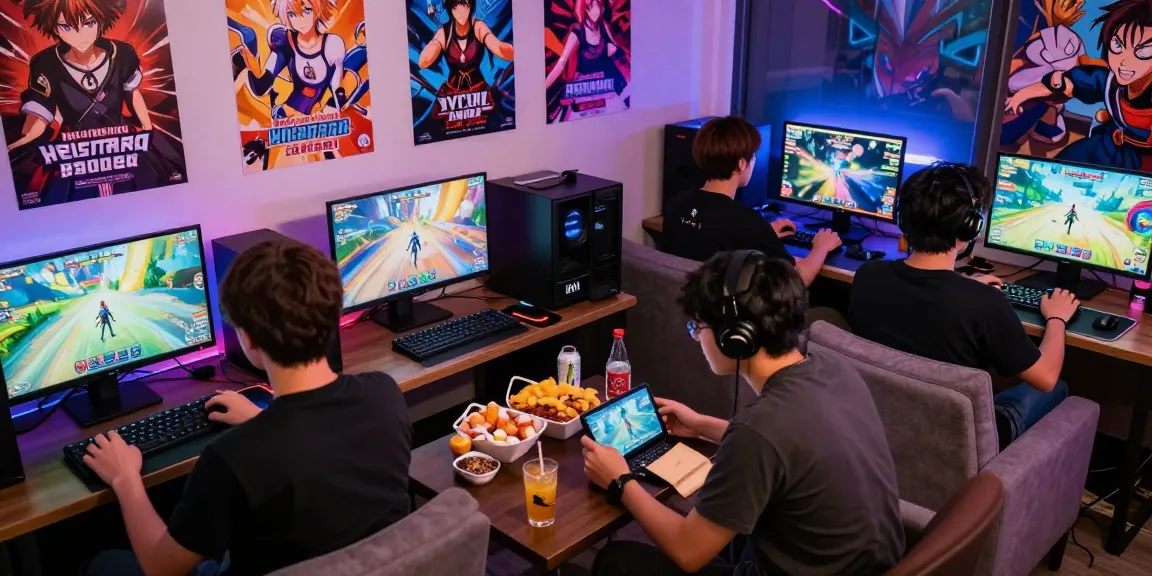 Players immersed in exciting hentai game experiences in a vibrant gaming lounge.